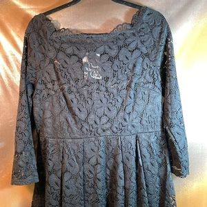 𝅺xl Miusol black lace‎ dress. Flattering and stretchy! 38” chest flat. W.